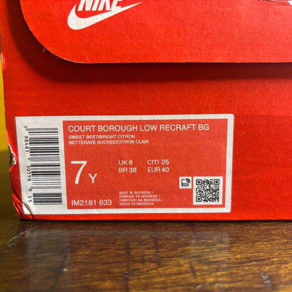 Nike Court Borough Low Recraft BG Sweet Beet | Youth 7Y = Women’s 8.5–9 | NWT - Picture 5 of 6